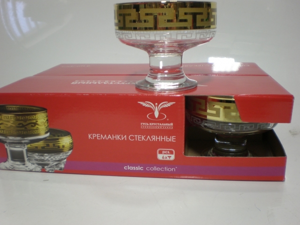 EAV03-1016  Набор 6 креманок  с рисунком  Греч.уз 