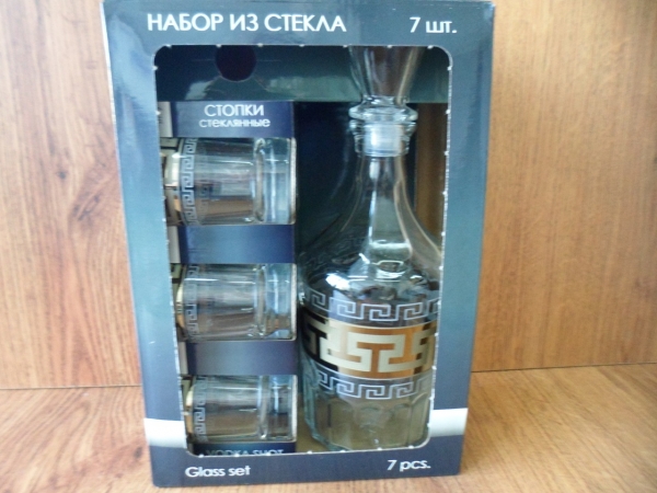GE03-1160/837 Набор графин+6 стопок  Греческий уз 