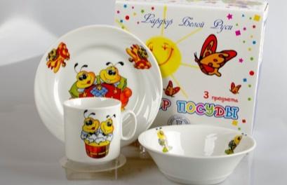 ф0467 Детский набор посуды 3пр(360,170,200) Пчелы 